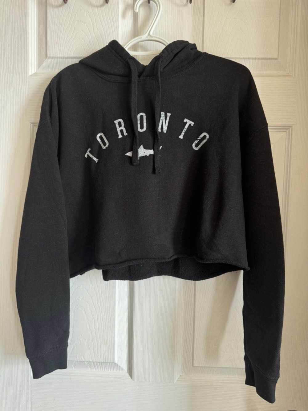 Black Cropped Toronto Hoodie Size - S